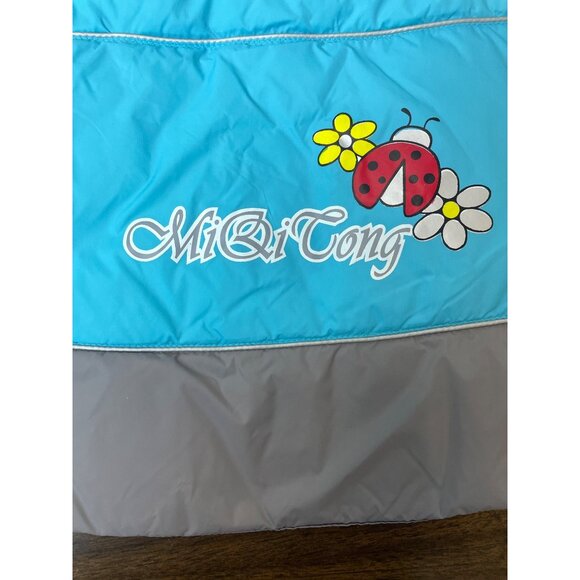 Miqitongxiaoya Hooded Puffer Vest With Cartoon Design Blue & Gray Size M - New - Picture 7 of 10